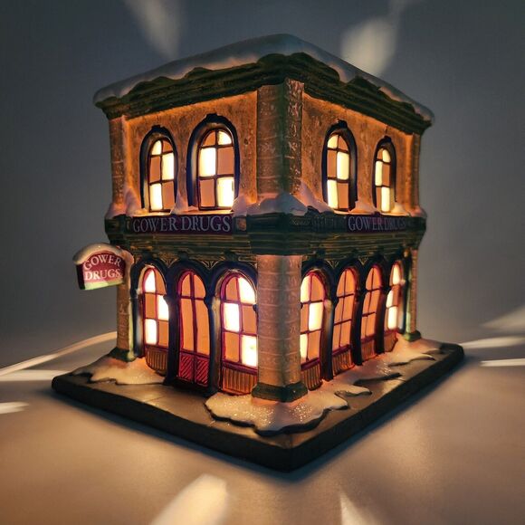 Enesco Its A Wonderful Life Village Gower Drugs Light Up Christmas Decorations‎ - Picture 11 of 15